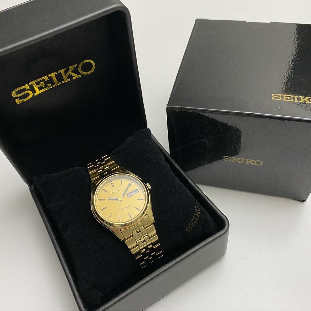 New Men’s Seiko Solar Day-Date Dress Watch
